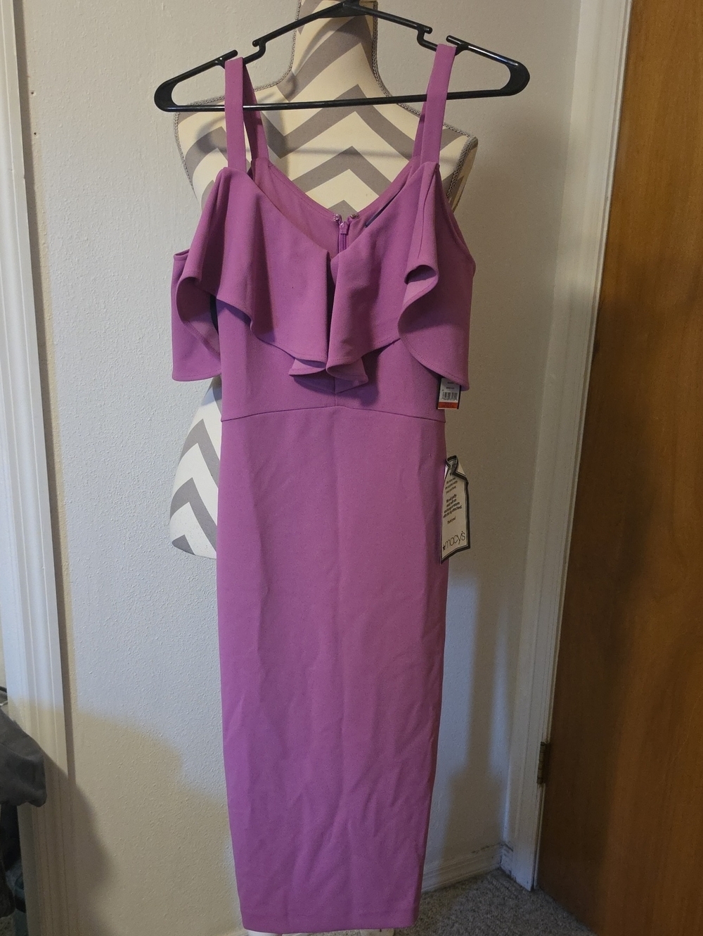 RACHEL Rachel Roy Lavender-Pink Ruffle Midi Dress